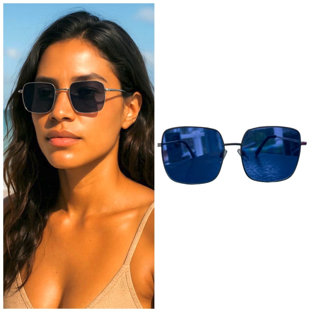 Stylish Classic Women’s Blue Tinted Square Sunglasses